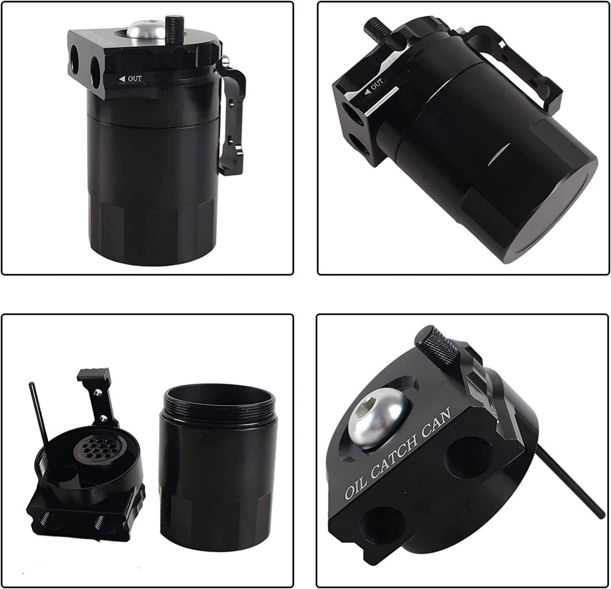 Solidspare Universal Oil Catch Can Reservoir Tank Kit With Breather Filter w/ NBR Fuel Hose
