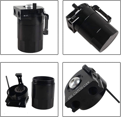 Solidspare Universal Oil Catch Can Reservoir Tank Kit With Breather Filter w/ NBR Fuel Hose