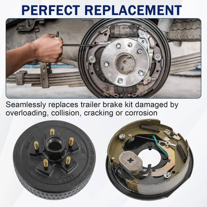 Solidspare NEW Electric Trailer Brake 10" x 2-1/4" & 5 on 4.5" Hub Drum Kit for 3500 lbs