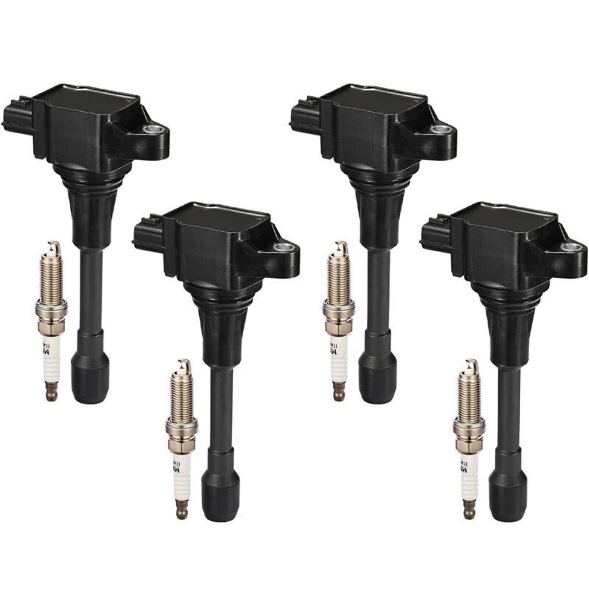 Solidspare 4 UF549 For Nissan Altima Sentra rogue versa Spark Plugs and Ignition Coil packs