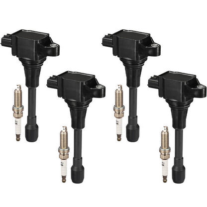 Solidspare 4 UF549 For Nissan Altima Sentra rogue versa Spark Plugs and Ignition Coil packs