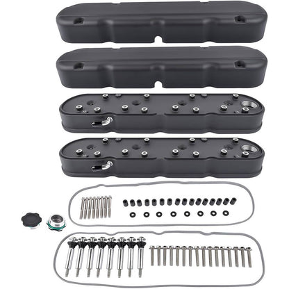 Solidspare Aluminum Valve Covers with Coil Mounts w/Covers for Chevy LS LS1 LS2 LS3 LS6 LS7
