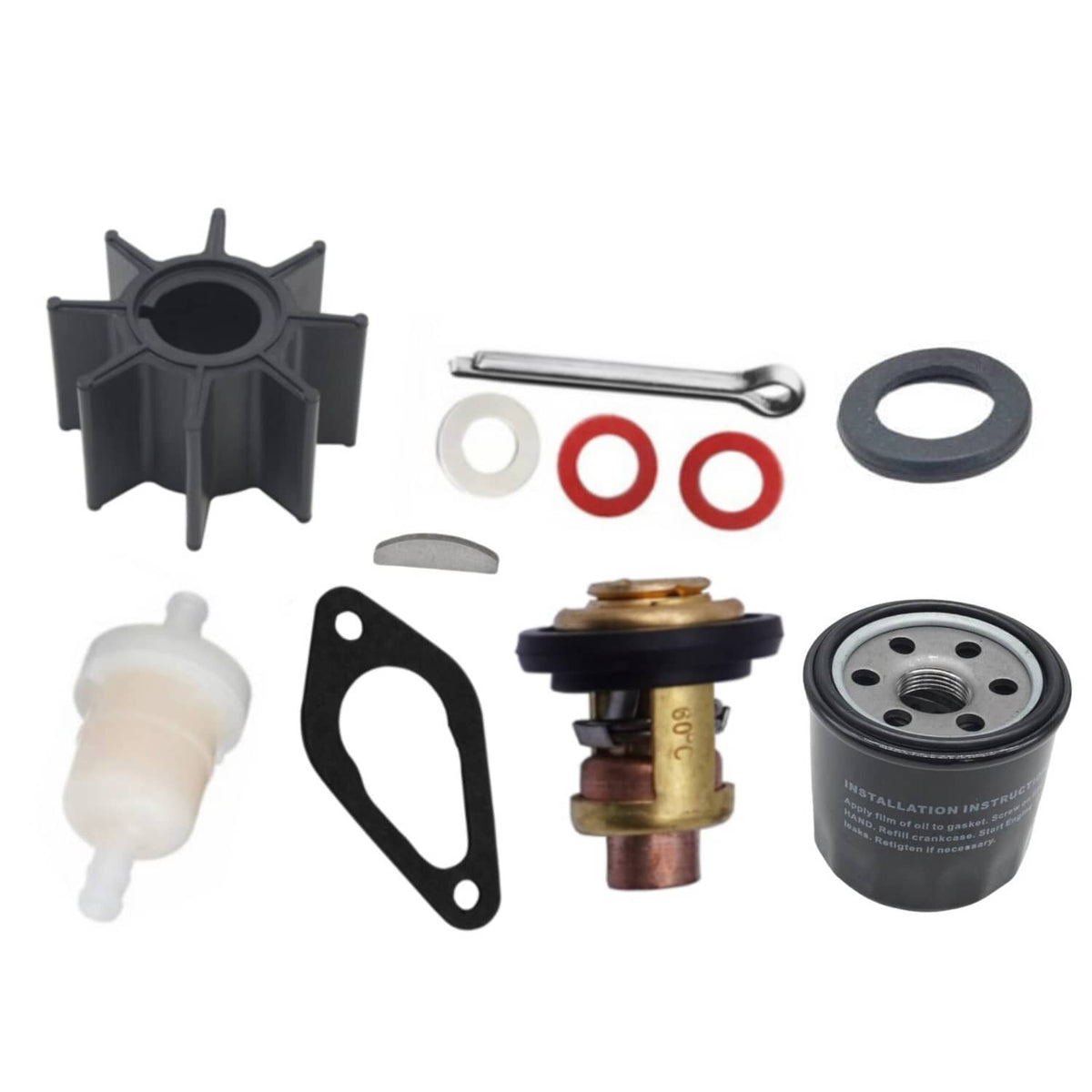 Solid Spare Mercury Mariner 8-9.9 HP Command Thrust EFI Outboard Maintenance Kit 8M0120867