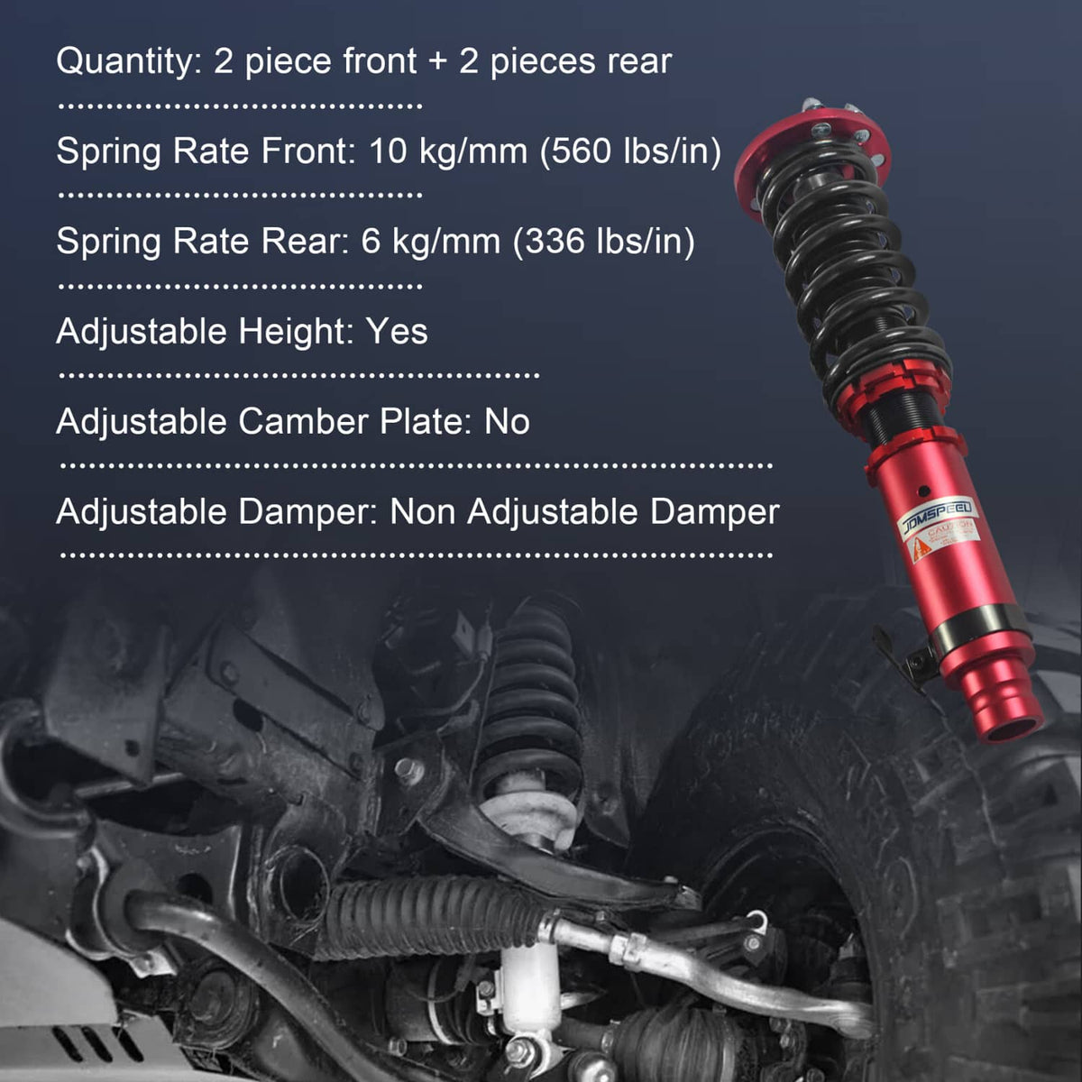 Solidspare Red Full Coilover Suspension Spring Struts Kit For 03-07 Accord 04-08 Acura TSX