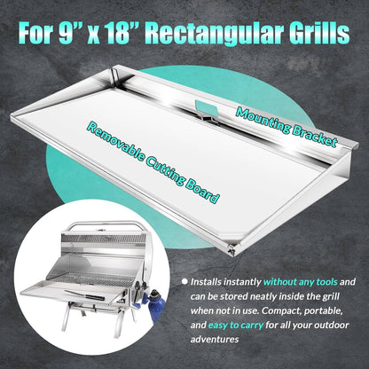 Solidspare A10-902 Rectangular Grill Serving Shelf w/ Removable Cutting Board for 9” x 18"