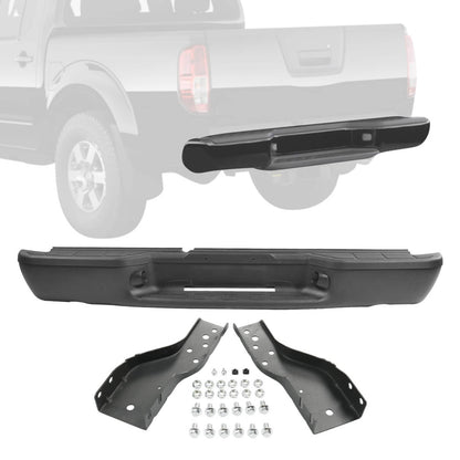 Solidspare Black Rear Step Bumper Assembly For 1998-2004 Chevrolet S10 GMC Sonoma