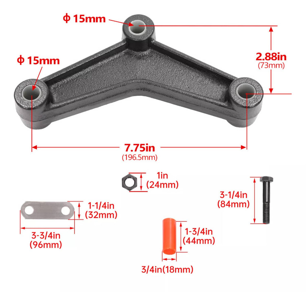 Solidspare Springs Tandem For 1 3/4" wide Leaf Springs Trailer Axle Suspension Shackle Kit