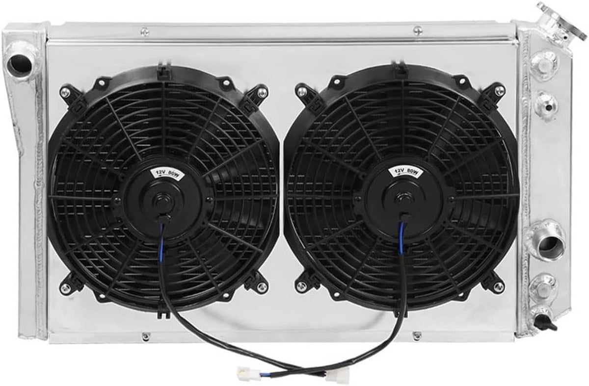 Solidspare 3Row Aluminum Radiator w/Fan Shroud For 82-02 Chevy S10 Blazer 84-90 Corvette V8