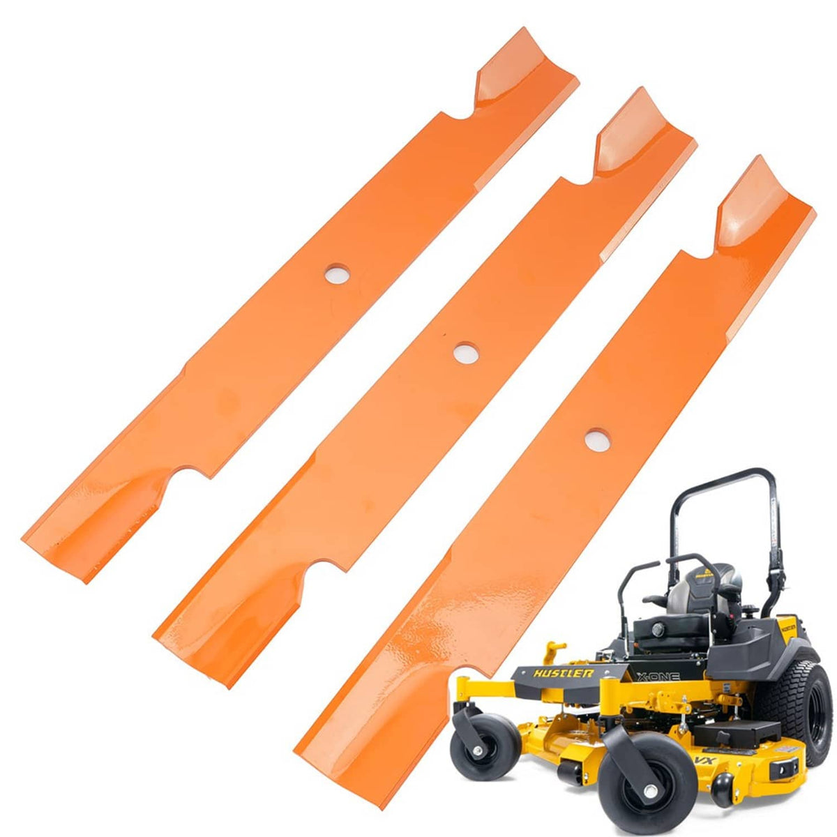 Solidspare For Hustler 60" Gator Mower Blades 794230 Super Z X-One H-D Raptor SD (3 Packs)