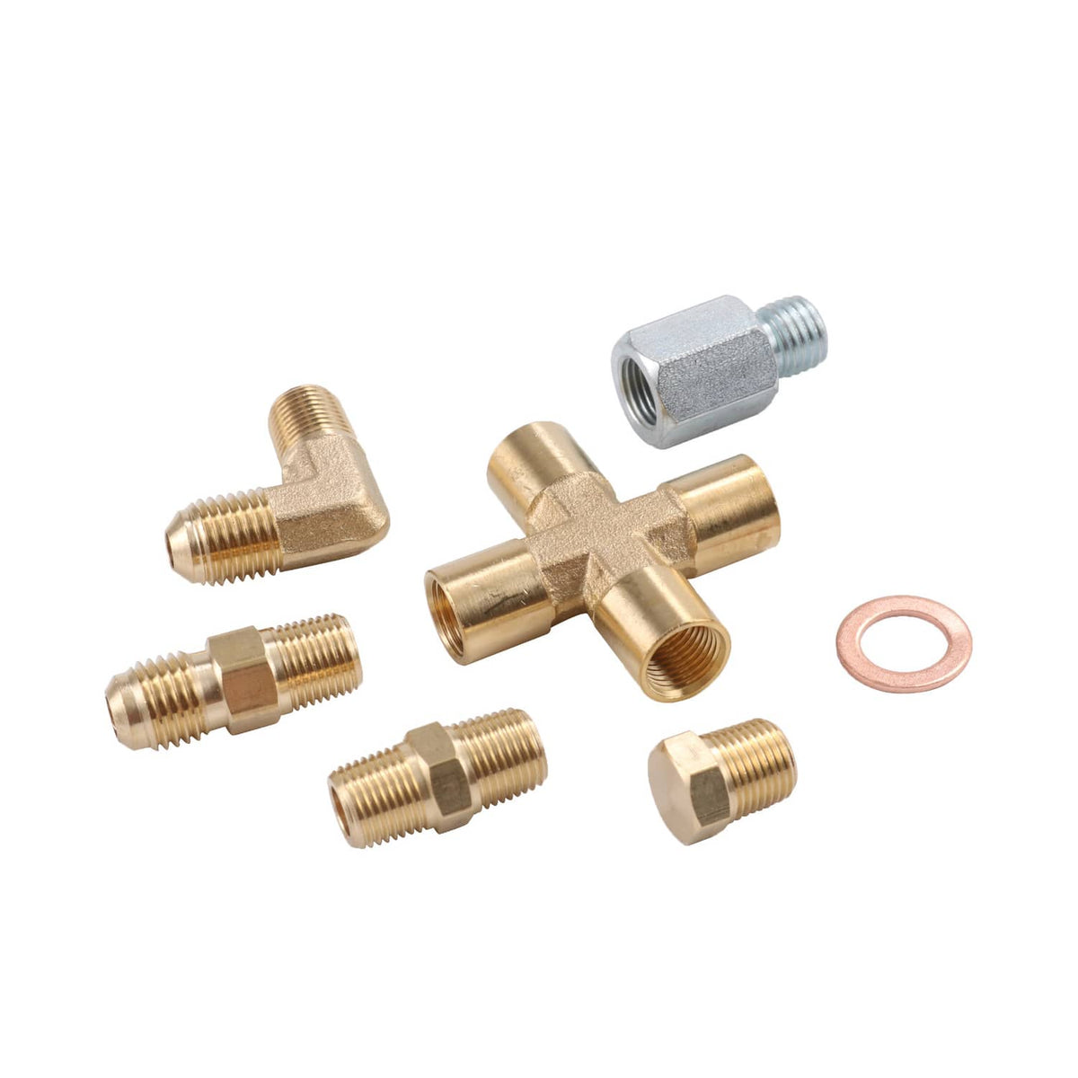Solidspare 41" TURBO 90 DEGREE OIL FEED LINE KIT T4 T3 T04E T60 T70 GT35 GT45 1/8 NPT -4AN