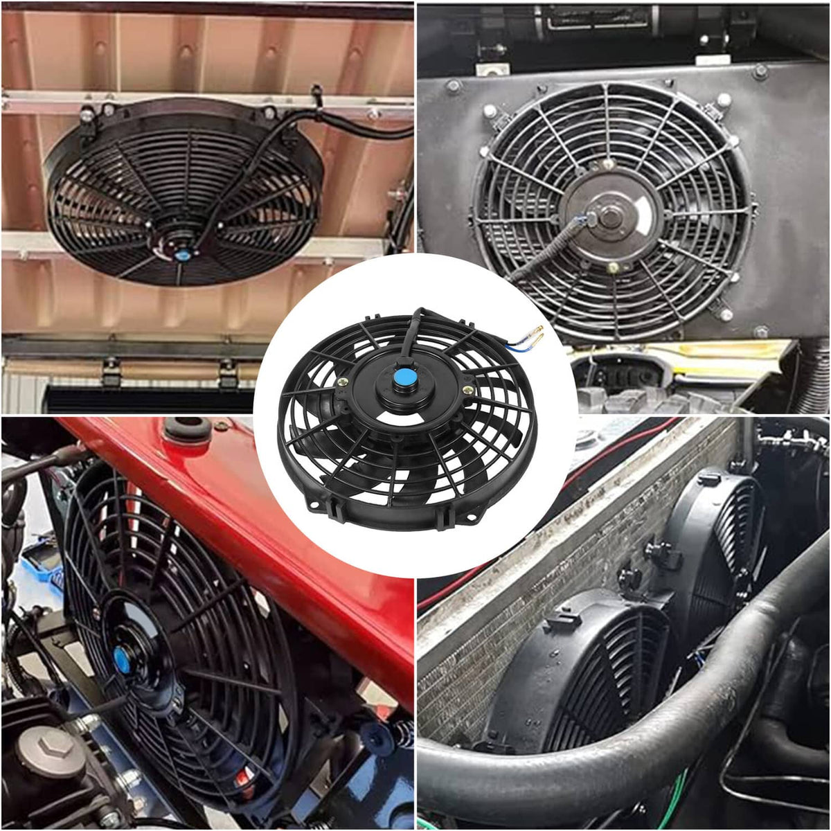 Solidspare 9 inch 12V Slim Fan Push Pull Electric Radiator Cooling Fan Mount Kit Universal