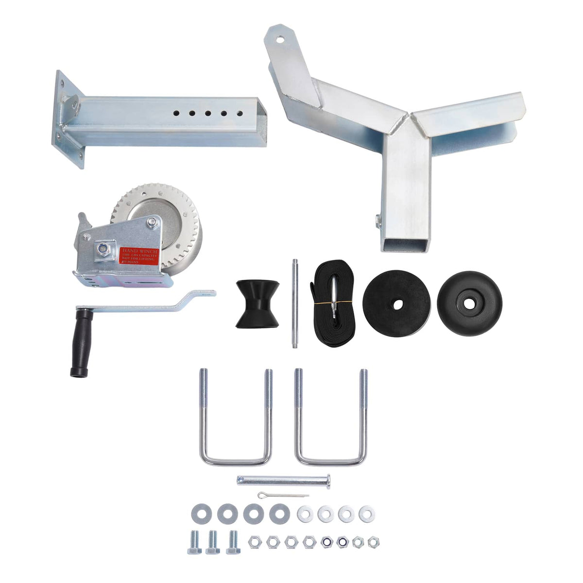 Solidspare Adjustable Winch Stand Winch Post W/ 1400lbs Winch Roller For Boat Trailers