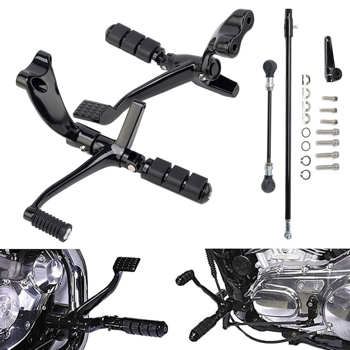 Solidspare For Harley Sportster XL883 1200 14-22 Forward Controls Kit Pegs Levers Linkages