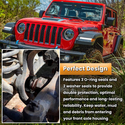 Solid Spare Black Front Inner Outer Axle Tube Seal Kit MG21103 for Jeep Wrangler YJ JK TJ