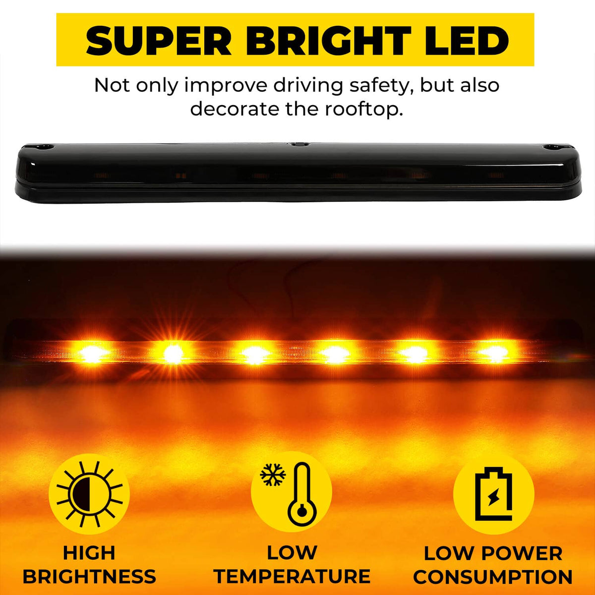 Solid Spare Center LED Roof Marker Cab Light For Chevrolet Silverado 2500HD 3500HD 2007-2021