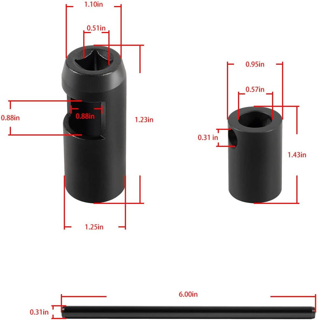 Solid Spare JDE92 Injector Socket Tool/21MM Injector Nozzle Socket for John Deere Engines