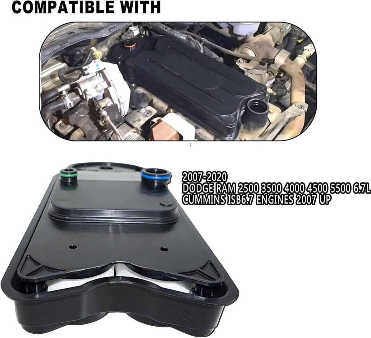 Solidspare 2xFilter For Fleetguard Crankcase CCV For Ram 2007.5-2020 6.7L Cummins 2500-5500