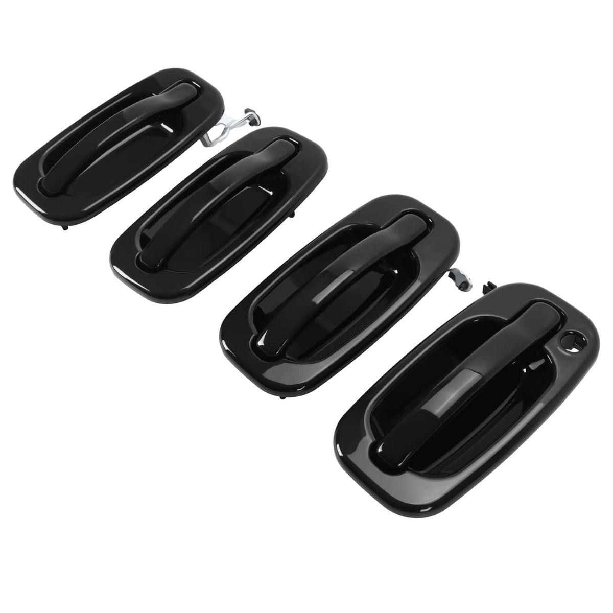 Solid Spare 4Pcs NEW Outside Door Handles Set Painted Black For Silverado Tahoe Sierra 99-06