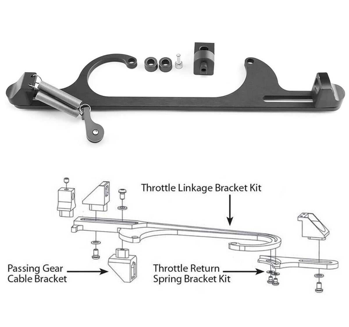 Solidspare New Throttle Cable Carb Bracket For Holley 4150 4160 Carburetor 350 SBC Aluminum