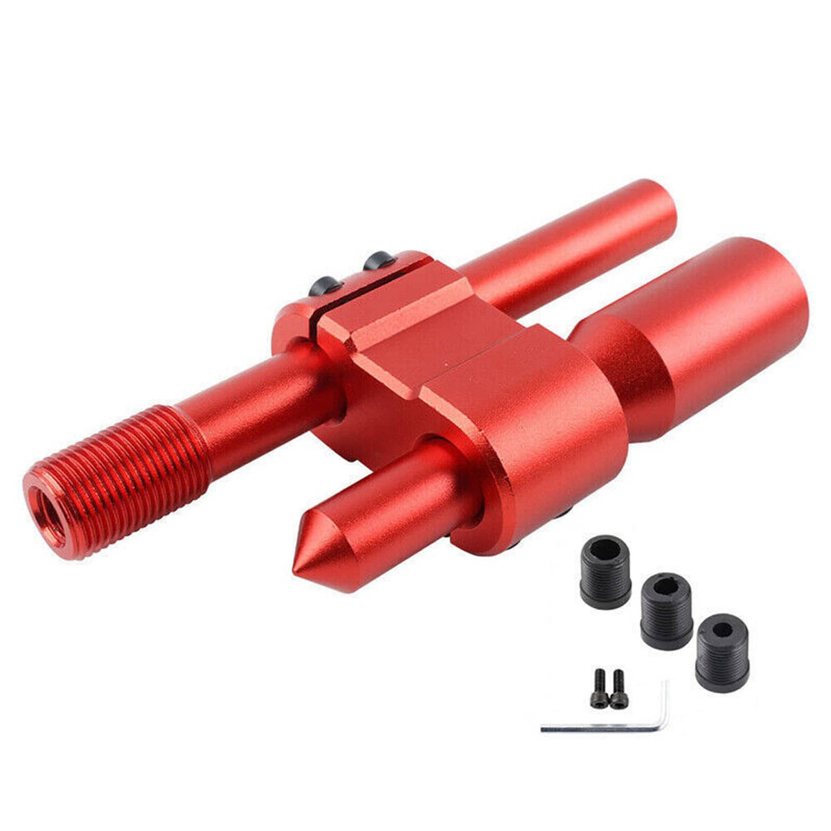 Solidspare Car Alloy H Type Shift Knob Extension Adjustable Extender Gear Shifter+3 Adapter