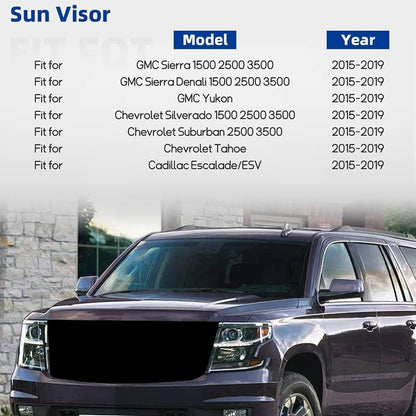 Solidspare Right Side Sunvisor 23459643 For 2015-2019 Chevrolet Silverado 1500 2500 3500