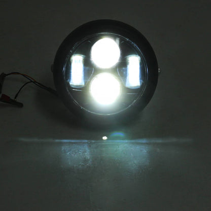 Solidspare For Harley Bobber Cafe Racer Dyna Bike 6.5" Motorcycle LED Headlight Head Lamp