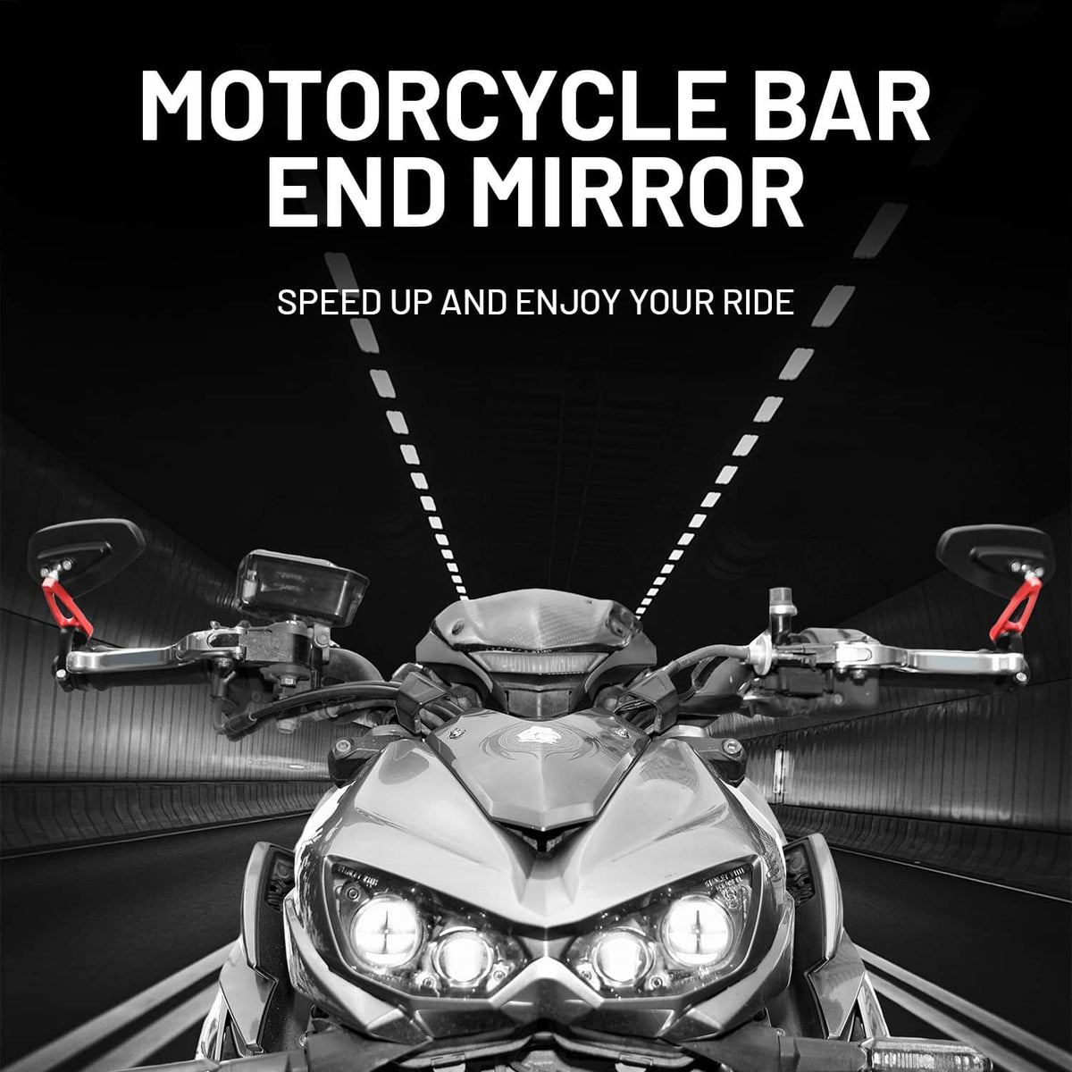 Solidspare Universal 7/8" 22mm Handle Bar End Rear View Side Mirrors for Motorcycle Bike