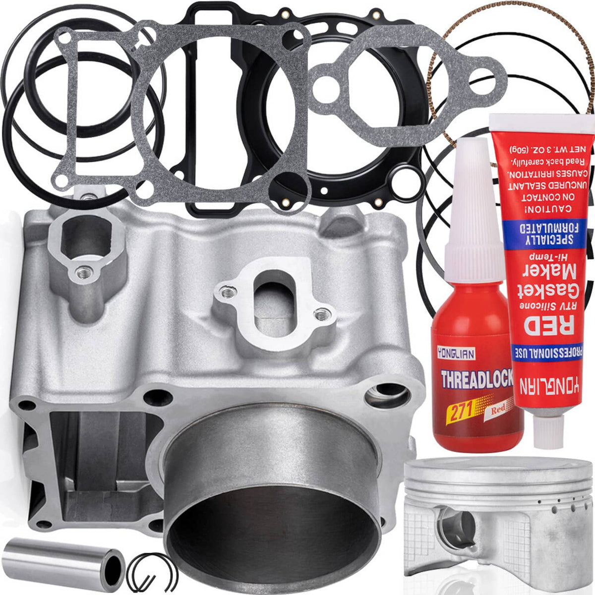Solidspare For Yamaha Kodiak 400 Grizzly 400 New Cylinder Piston Gasket Top End Kit 84.5mm