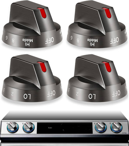 Solid Spare for Samsung NE63T8111SG/AA & NE63T8311SG/AA DG94-03500A/Z Stove Knob Kit 4PCS