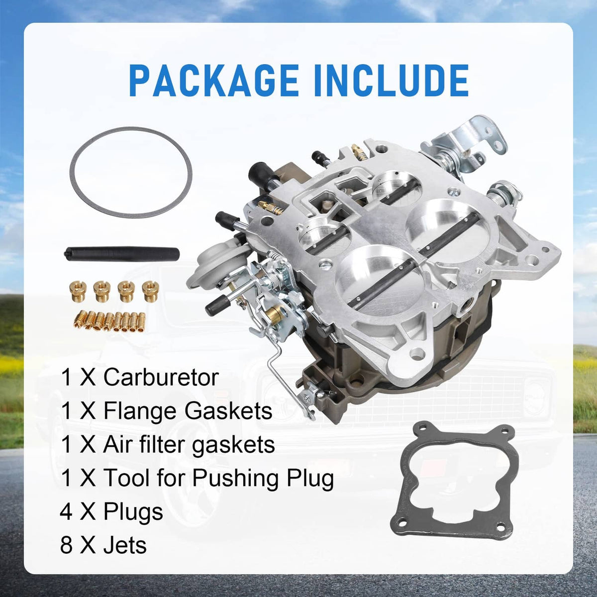Solidspare Carburetor For Quadrajet 4MV 4 Barrel Chevrolet Engines 327 350 427 454 Carb