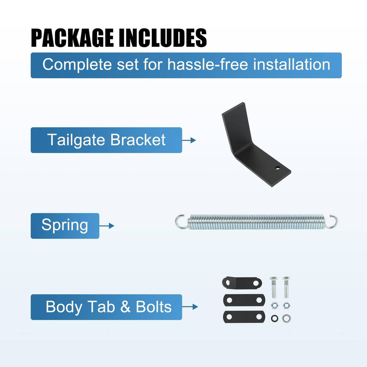 Solidspare Left Trailer Tail Gate Spring Lift Assist Kit for Utility Trailers Lift Support