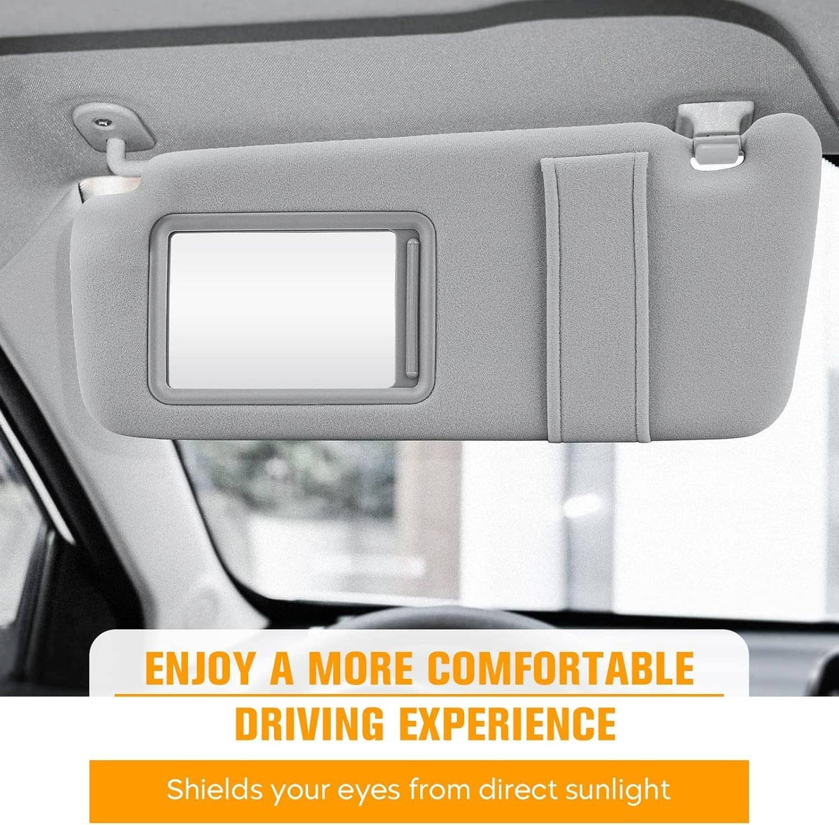 Solidspare Left & Right Gray Sun Visor w Sunroof Pair For 09-16 Toyota Venza 74320-0T022-B1