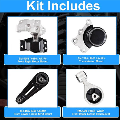 Solidspare 4Pcs Engine Motor & Trans Mount Set For 2008-2015 Nissan Rogue 2.5L L4 EM-5953