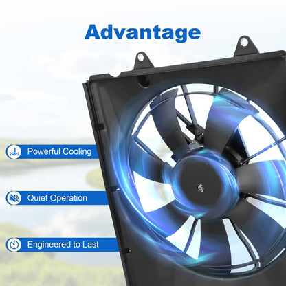 Solidspare Radiator Cooling Fan Assembly Fits 2016-2021 Civic 2.0L 190155BAA01 190305BAA01