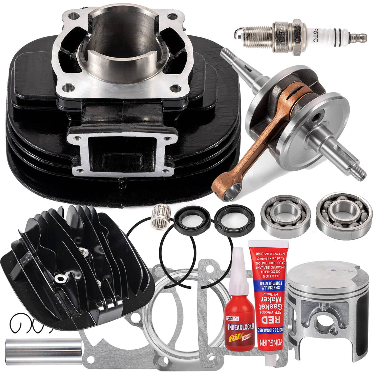 Solidspare For Yamaha Blaster 200 Piston 98-06 Cylinder Crank Motor Rebuild Gaskets Kit ATV