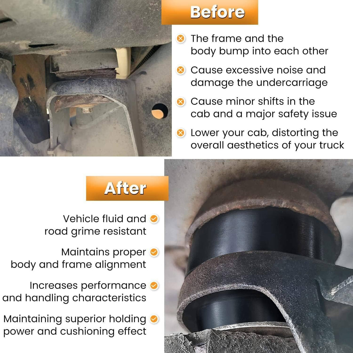 Solidspare Body Cab Mount Bushing Kit For 1999-2014 Chevy Silverado 1500 GMC Sierra 7-141