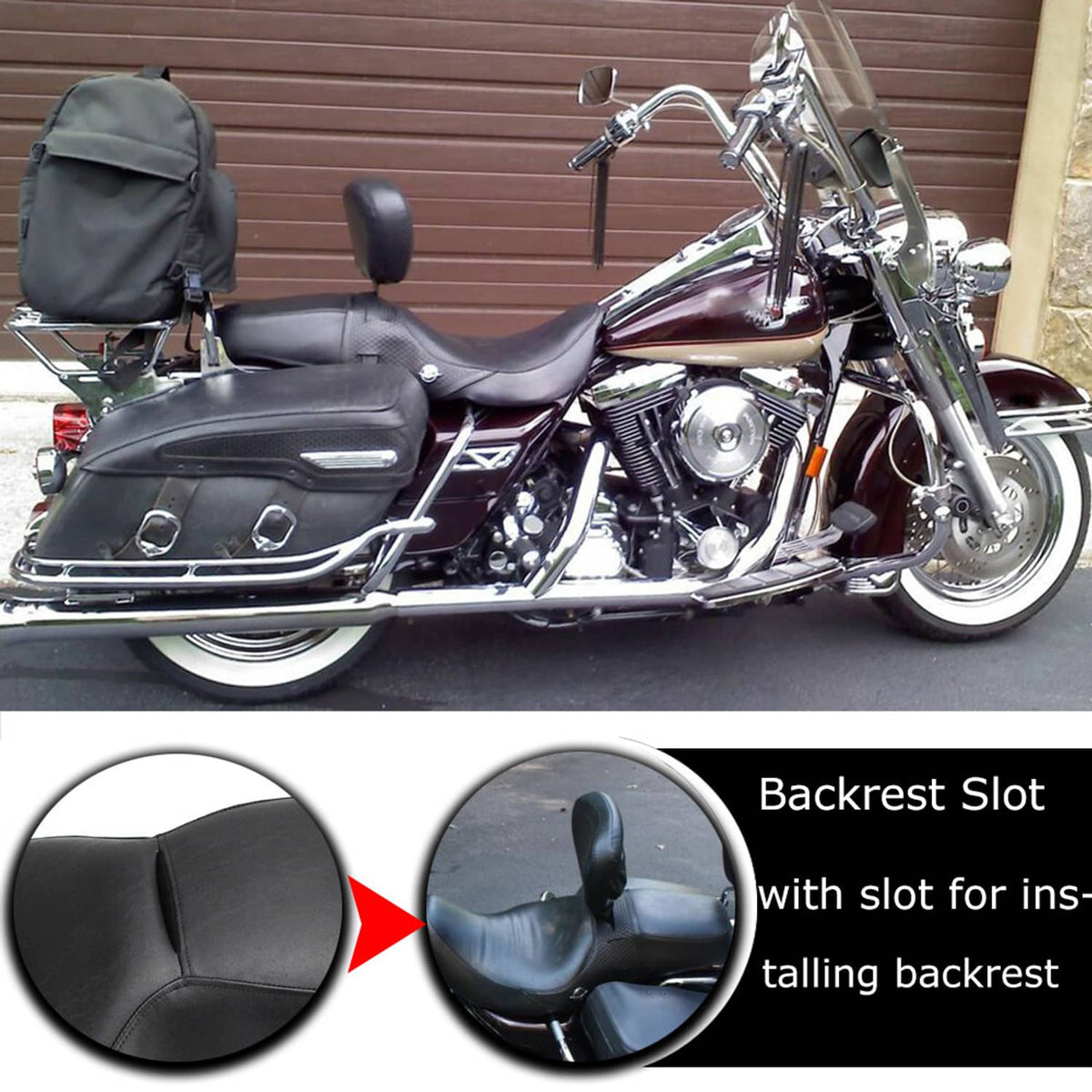Solidspare Driver 2-Up Seat For Harley Road King Custom FLHRS / EFI FLHRSI 1997-06