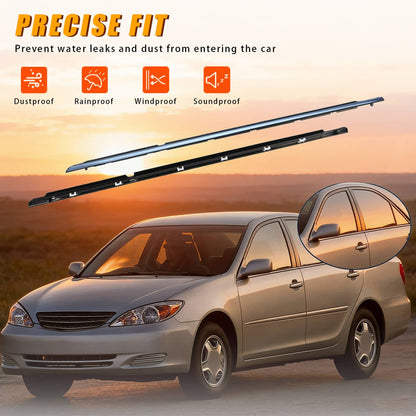 Solidspare 4Pcs New Window Molding Trim Weather Strip Seal Strip for 2002-2006 Toyota Camry
