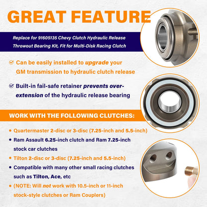 Solidspare Racing Clutch Hydraulic Throwout Bearing 91605135 for Chevy Release Bearing