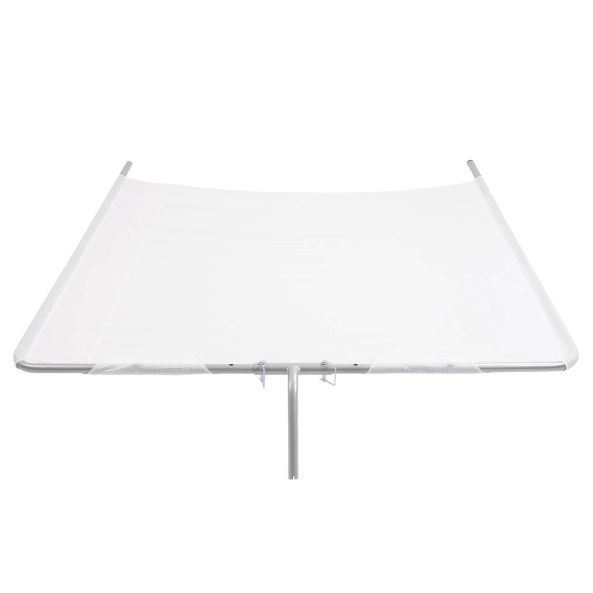 Solidspare Silvery+White Boat Sun Shade For Boats 25 Ft And Under Aluminium Powder Coated