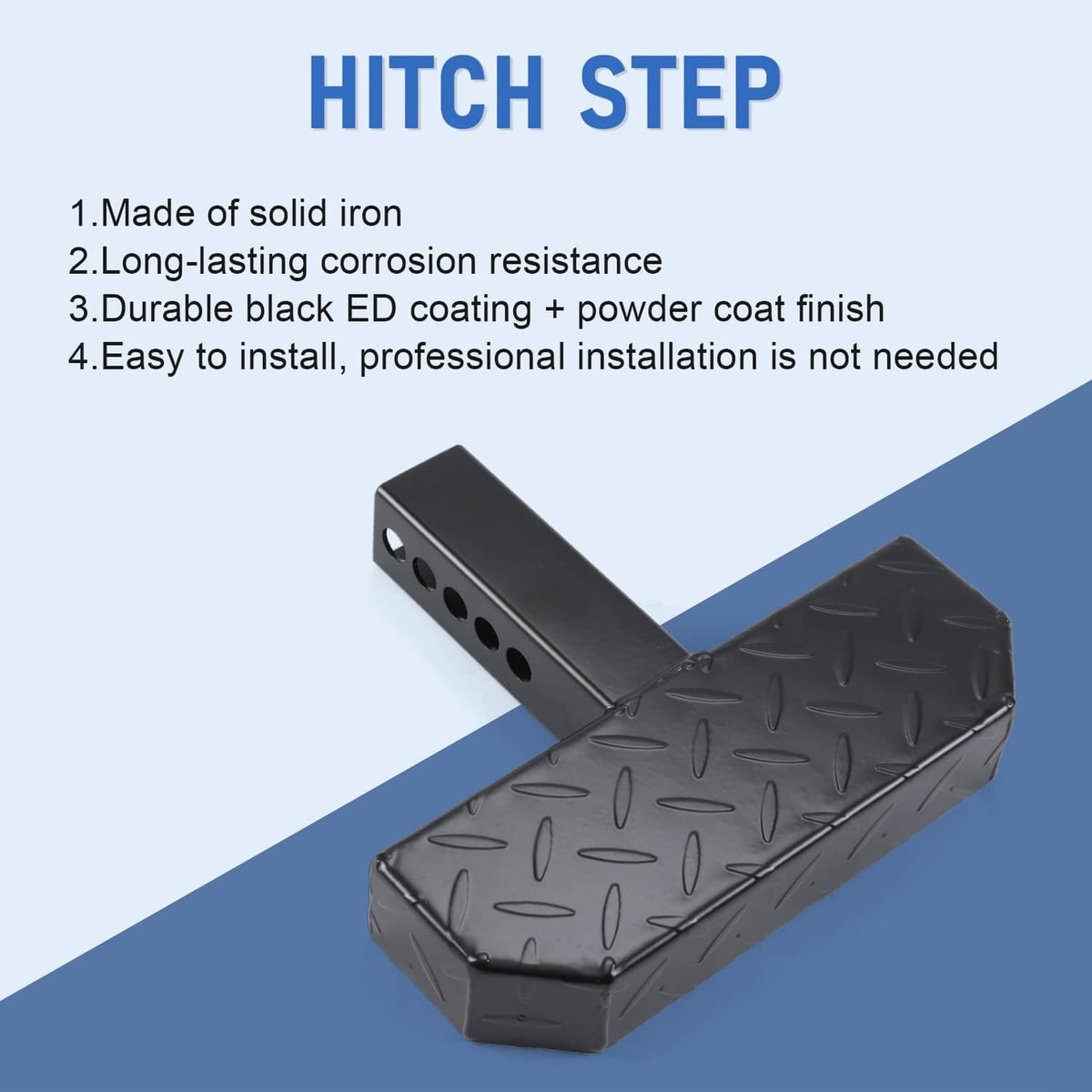 Solidspare Universal Hitch Climber Step Towing Bumper Guard Anti-Rust For 2" Cars Truck SUV