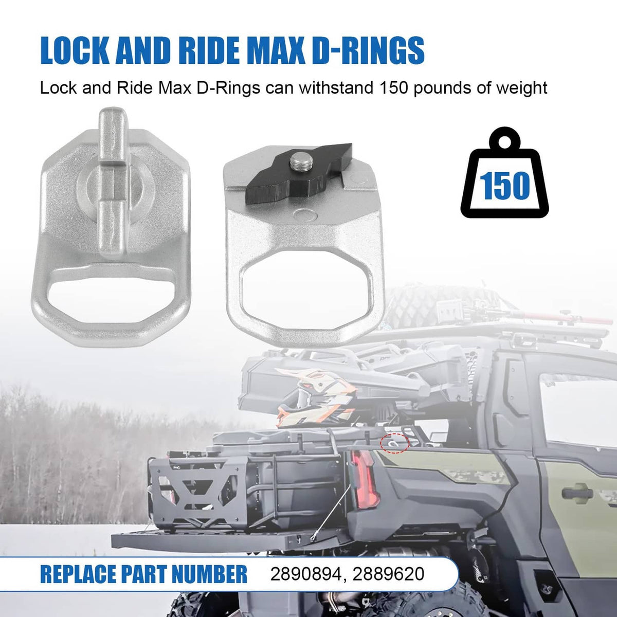 Solidspare 2889620 Lock And Ride Max D-Rings 2PCS For Polaris Xpedition Models 2024-2025