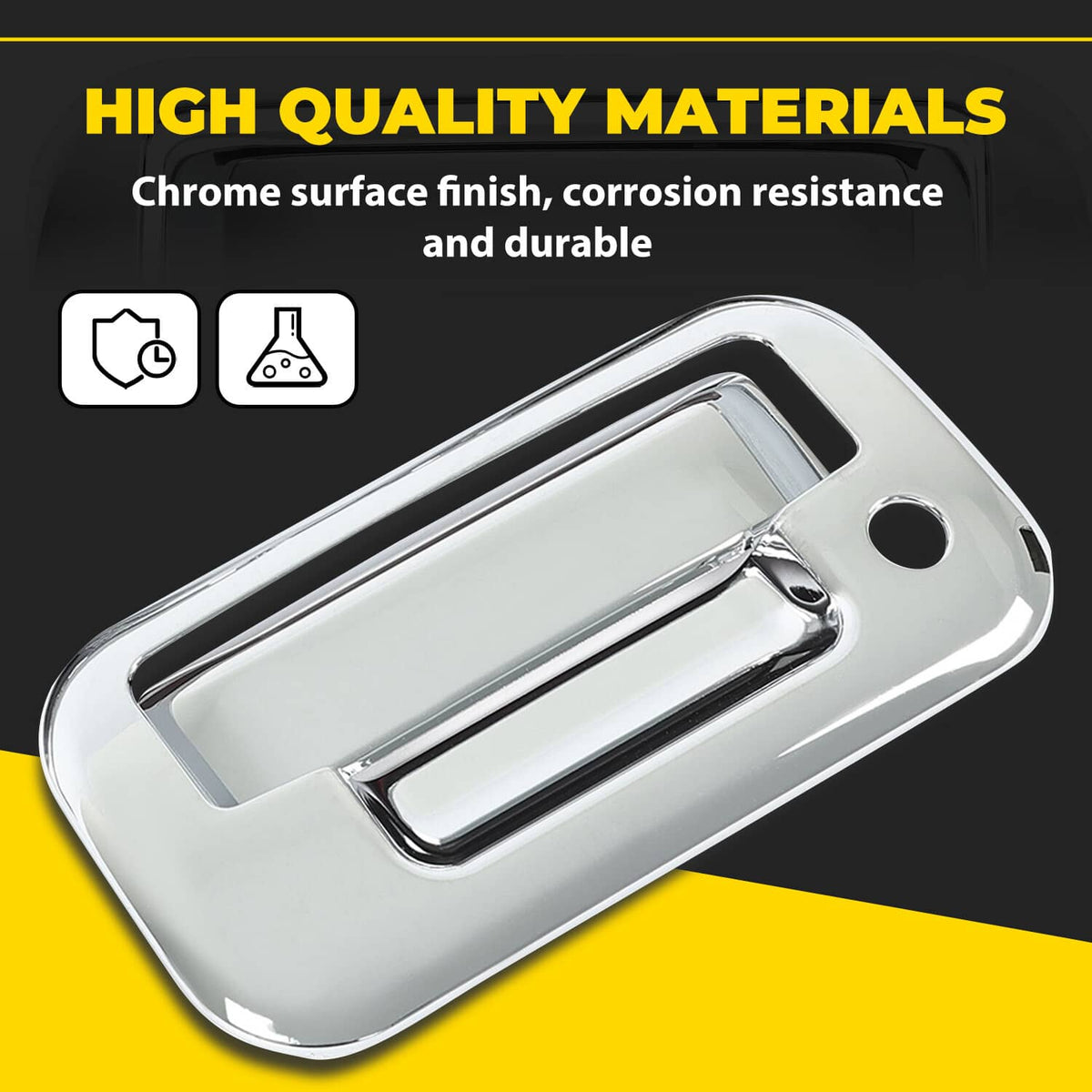 Solid Spare For Ford F-150 F150 4 Door 2004-14 Chrome Outside Tailgate Handle Cover Overlay