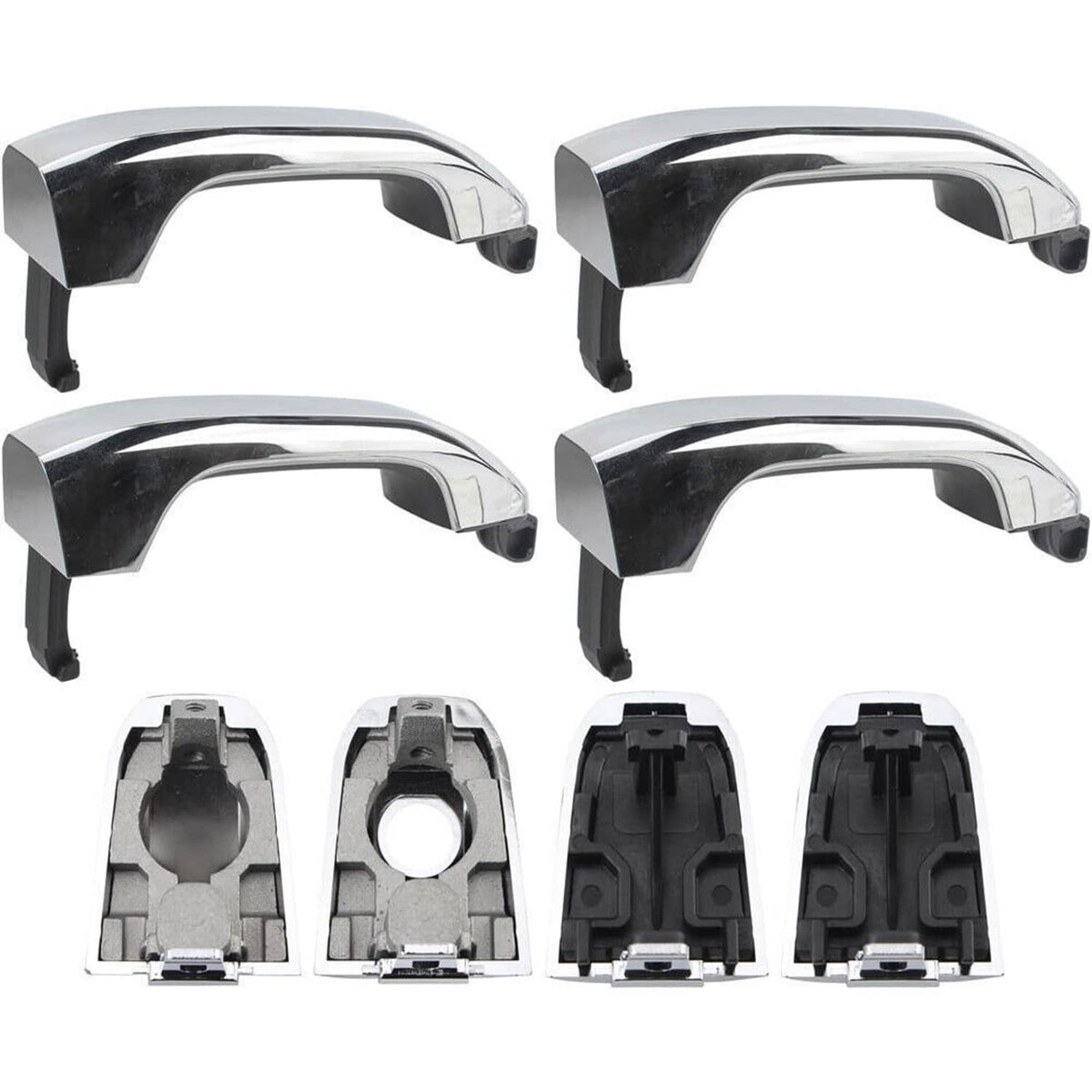 Solidspare Set of 4 Exterior Door Handle Fit For 14-17 Chevrolet Silverado 1500 Chrome New