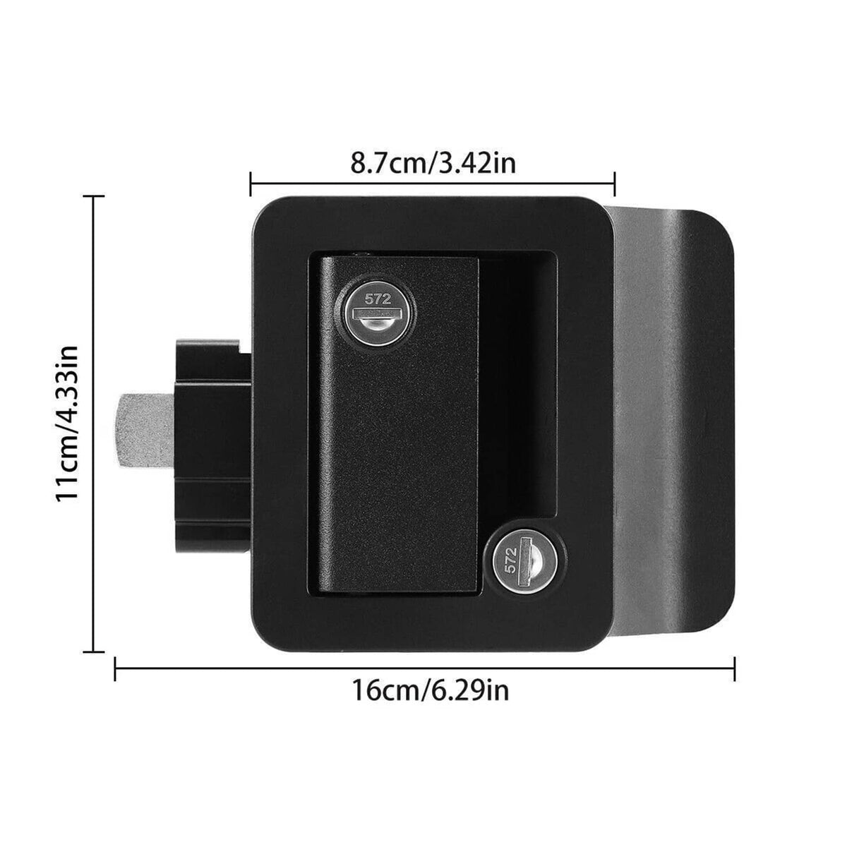 Solidspare 2Pcs Black RV Paddle Entry Door Lock Latch Handle Knob Deadbolt Camper Trailer