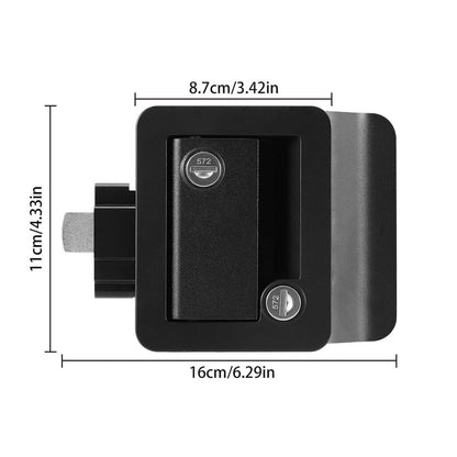 Solidspare 2Pcs Black RV Paddle Entry Door Lock Latch Handle Knob Deadbolt Camper Trailer