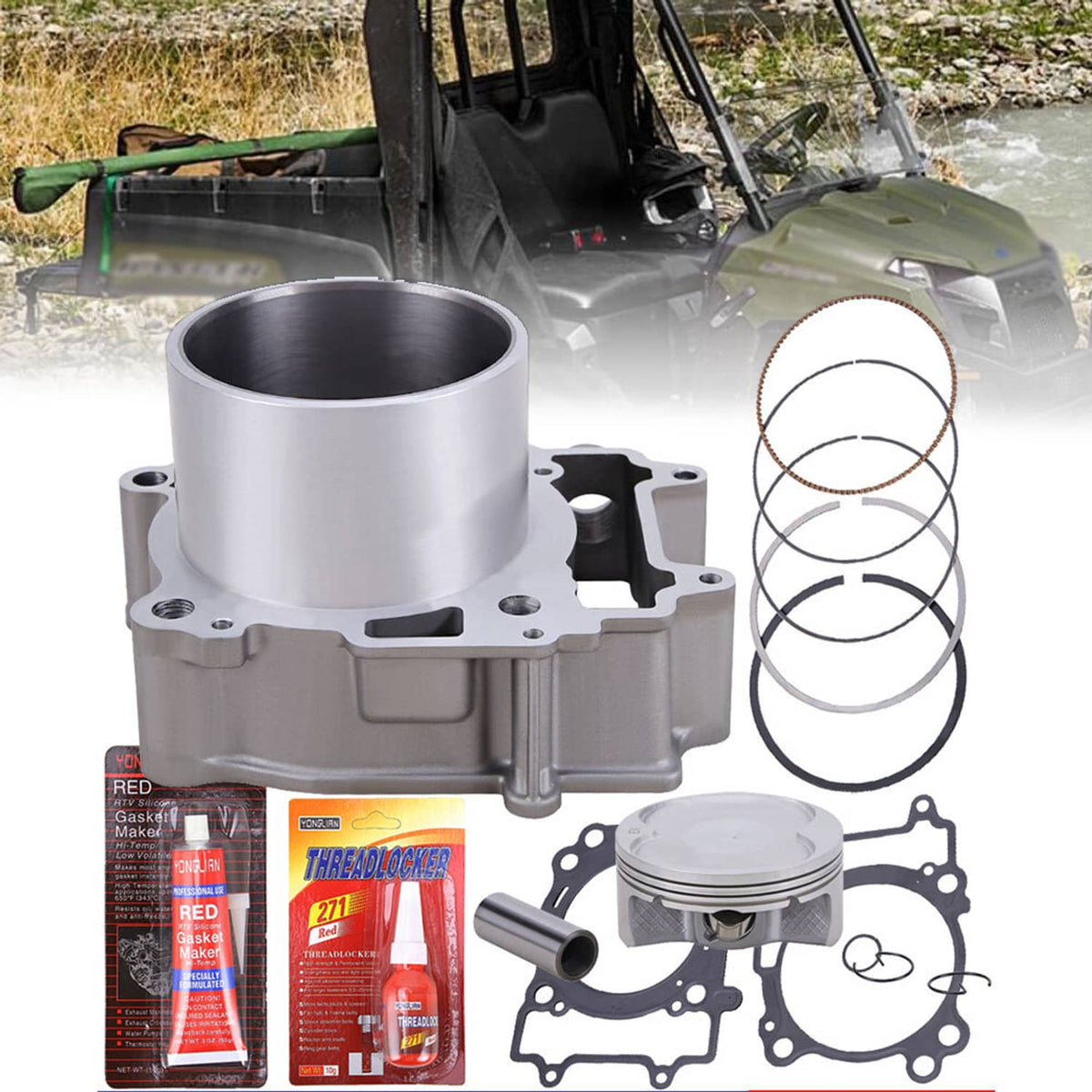 Solidspare For Polaris Sportsman RZR Ranger 570 Cylinder Piston Top End Rebuild Kit 99mm