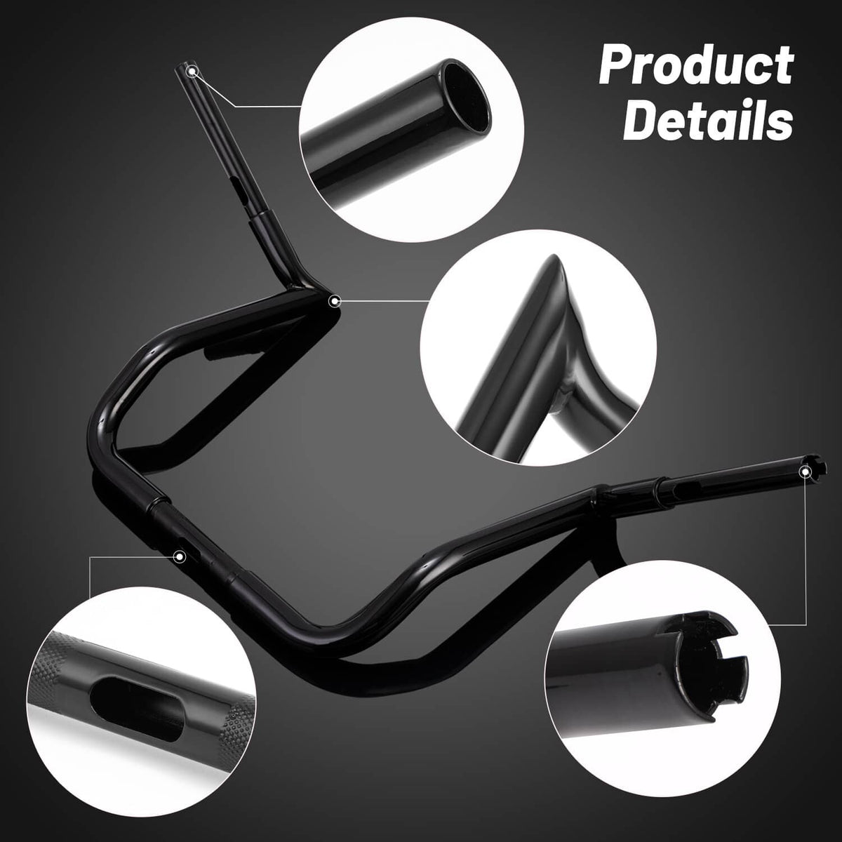 Solidspare For Harley Electra Street Glide FLH 14" Monkey Bar Ape Meathook Handlebar Black