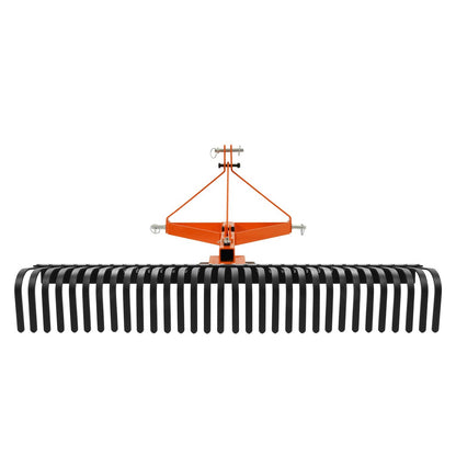 Solidspare 3 Point Landscape Rock Rake For Category 1 Tractor Attachment Gravel Lawn 60''