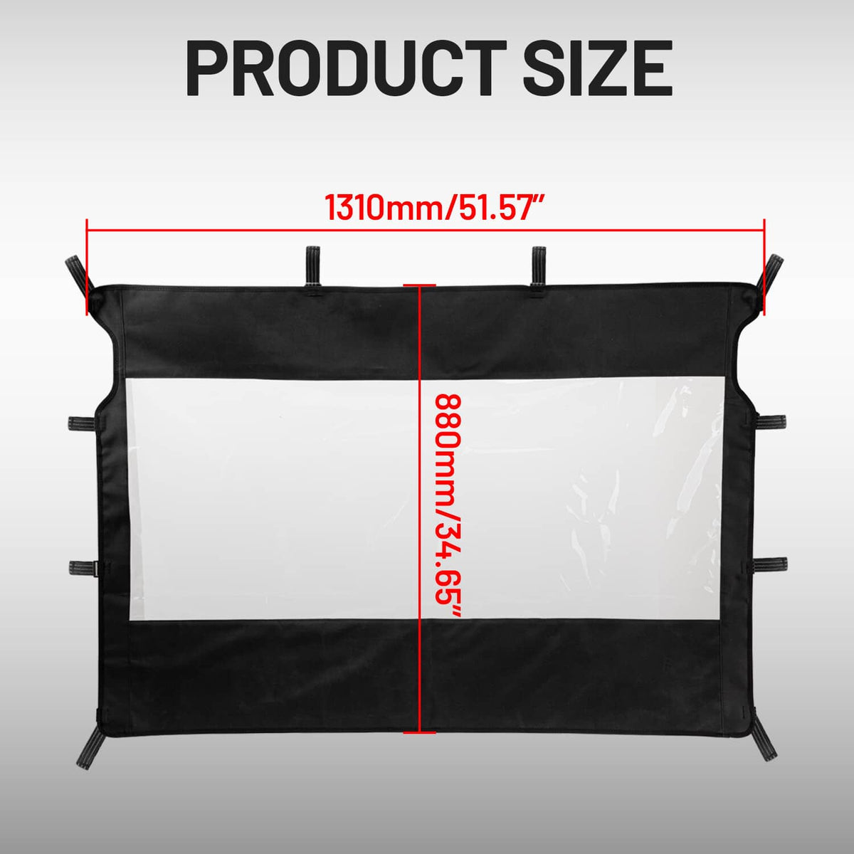Solidspare UTV Rear Window Shield Windshield For Yamaha Rhino 450/660/700 Massimo 500/700